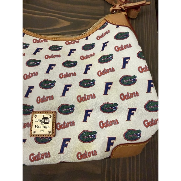 University of Florida Gators Dooney Bourke Pebble Grain Leather Tote Purse White - Picture 9 of 11